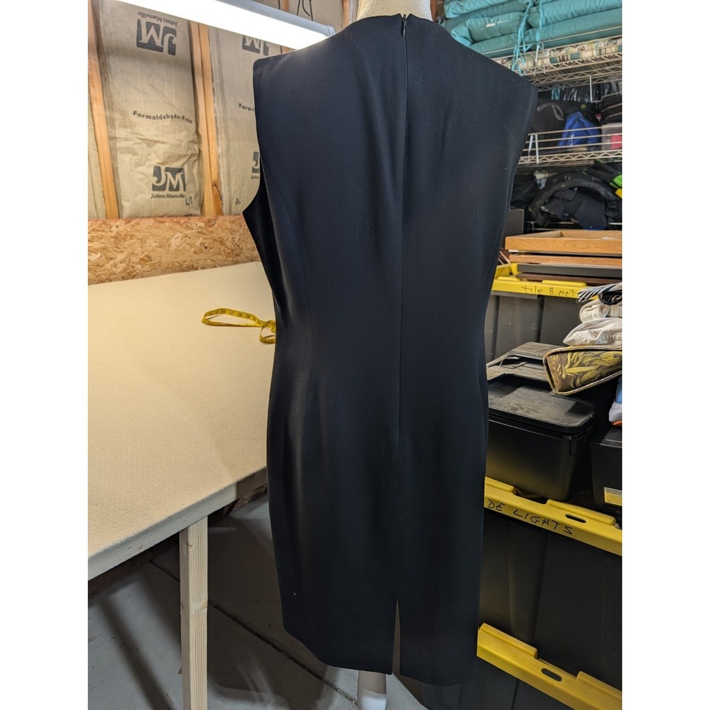 Rena Rowan Women's Dress Size 14 Black Sleeveless 100% Wool With Lining Acetate - Picture 3 of 5